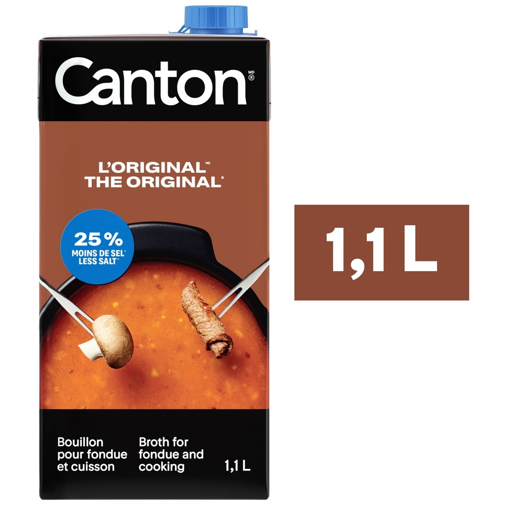 Canton L'original Bouillon 25 % Moins de Sel pour Fondue et Cuisson