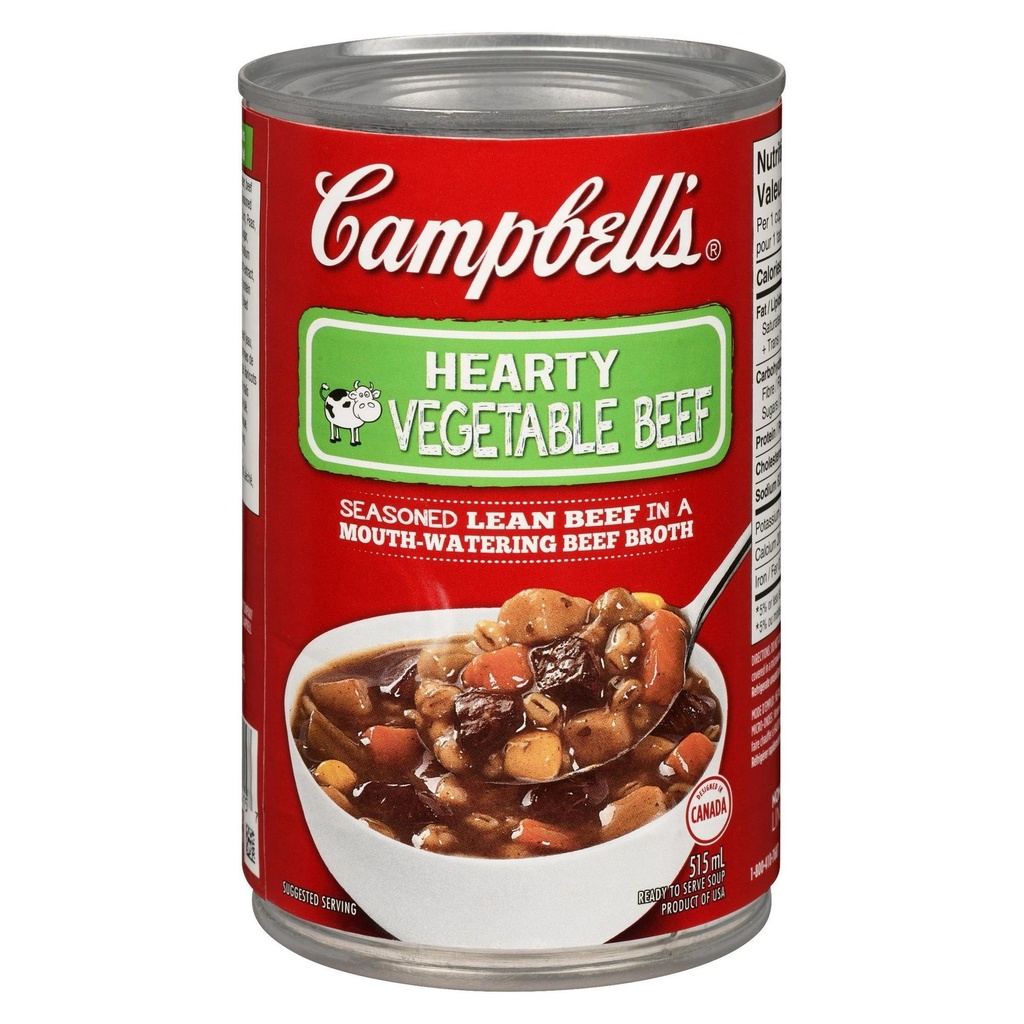 Soupe prête à servir de Campbell'sMD Légumes et bœuf copieux,  longue conservation