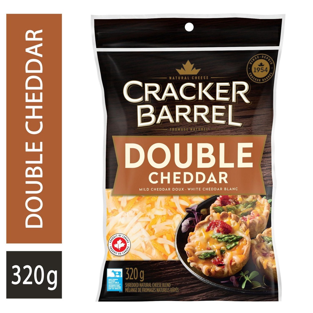 Cracker Barrel Cheese Cracker Barrel Fromage Râpé Double Cheddar, 320g
