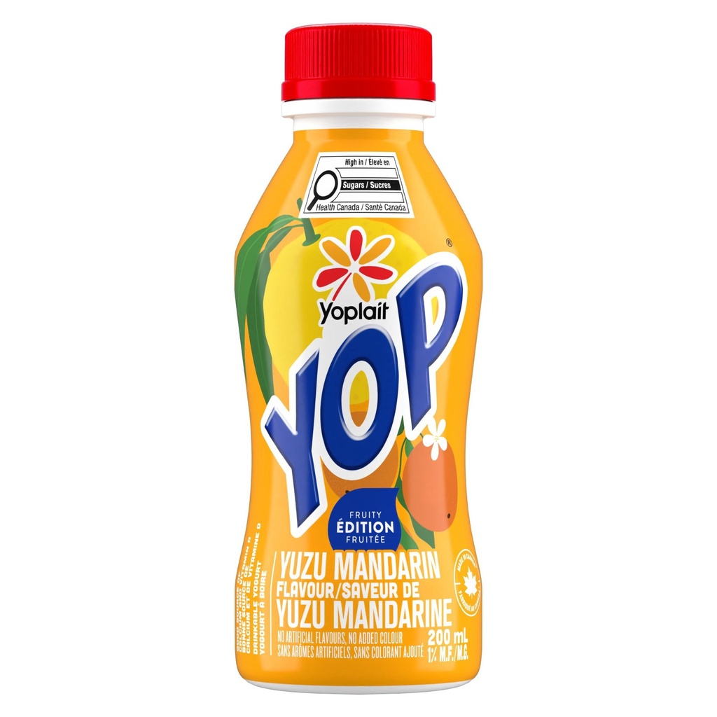 Yoplait Yop Yogourt à boire 1 %, Yuzu Mandarine, Collations pour enfants, 200ml
