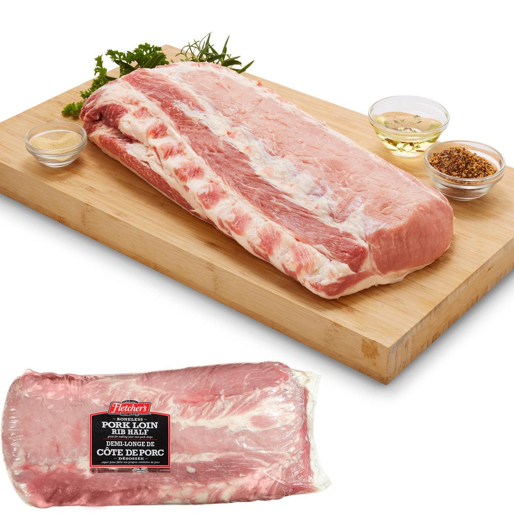 Loin de porc désossé frais Fletchers, poids variable, 3.00 - 3.32 KG