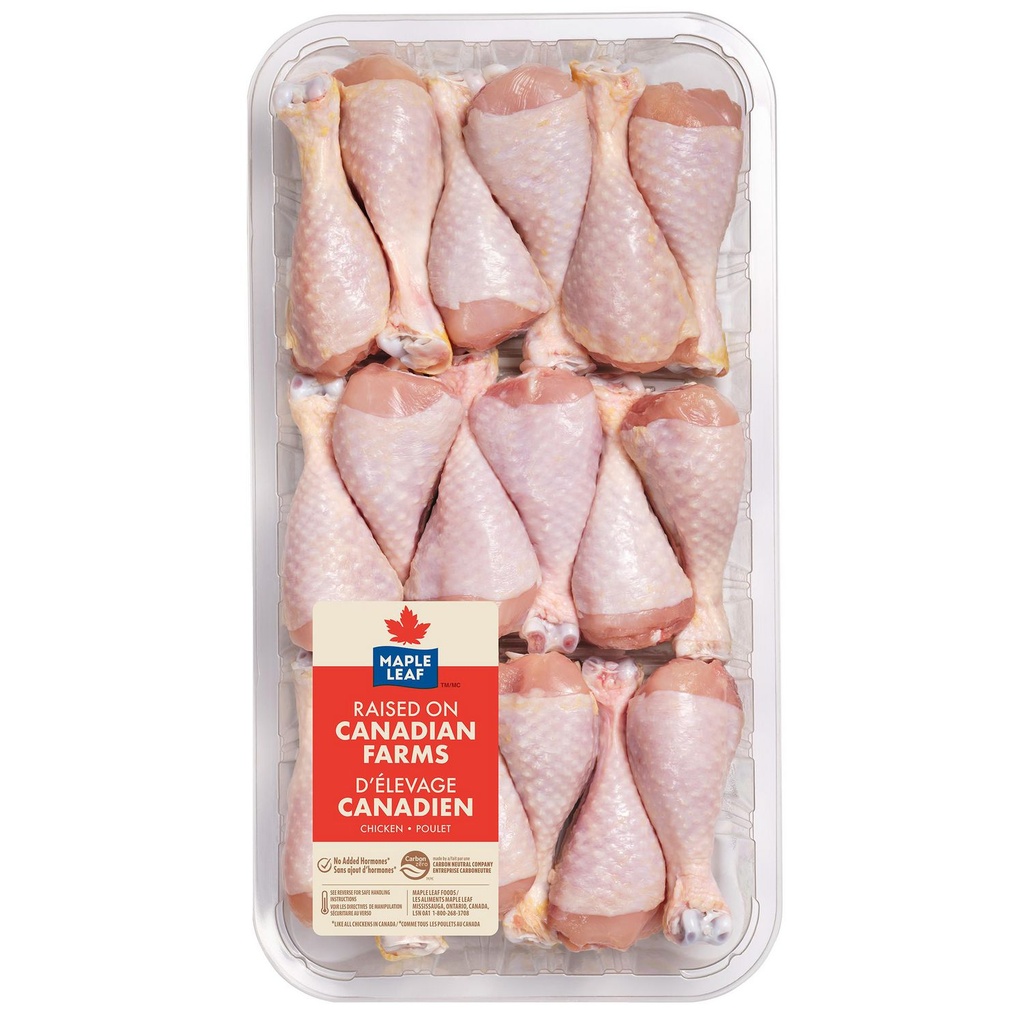 Pilons de poulet format économique Maple Leaf, 18 Pilons, format économique, 1.51 - 2.02 KG