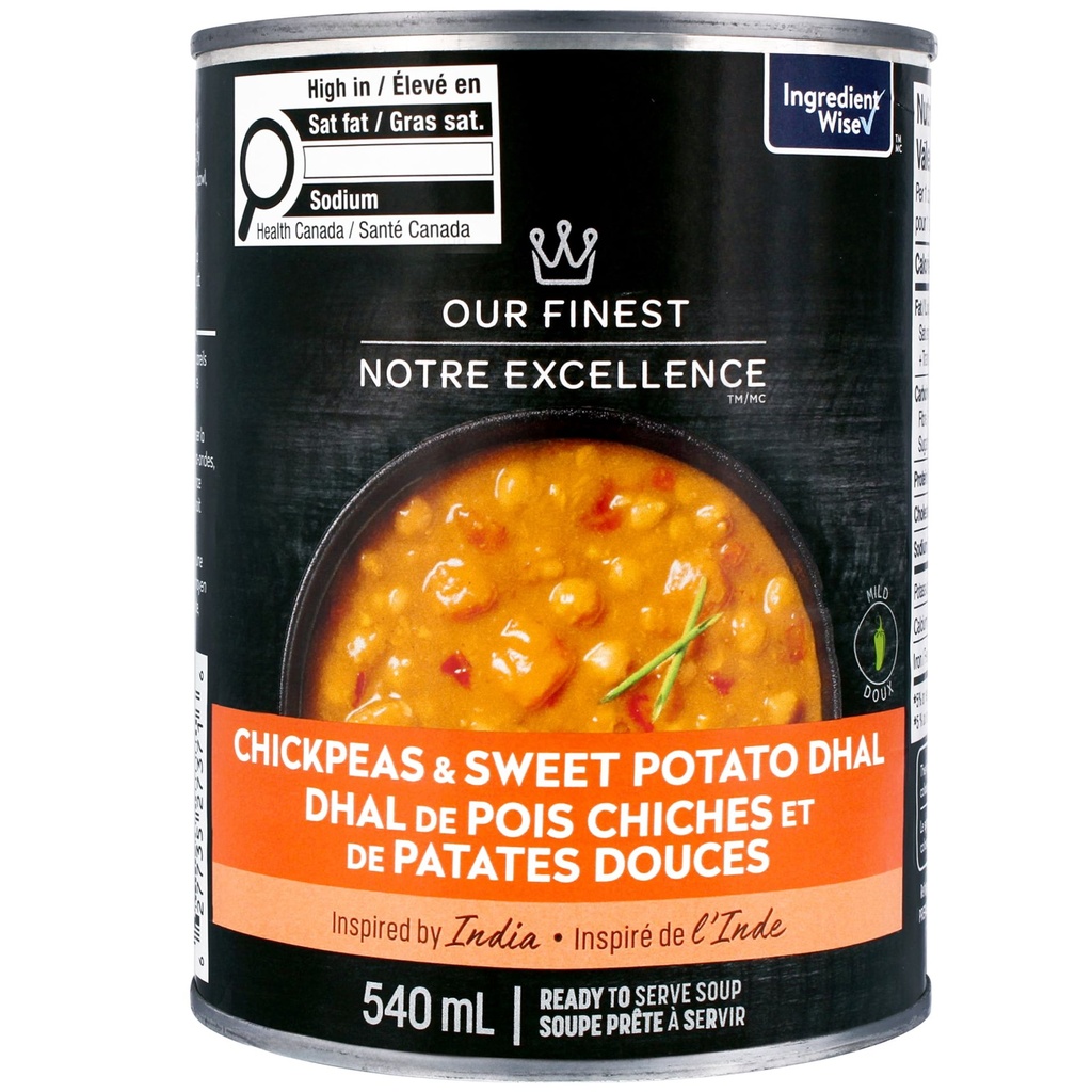 Notre Excellence Our Finest Dhal de Pois Chiches & de Patates Douces Soupe Prête à Servir