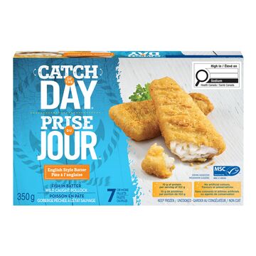 Filets de goberge panés à l'anglaise surgelés