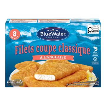 Filets de goberge d'Alaska en pâte à l'anglaise surgelés