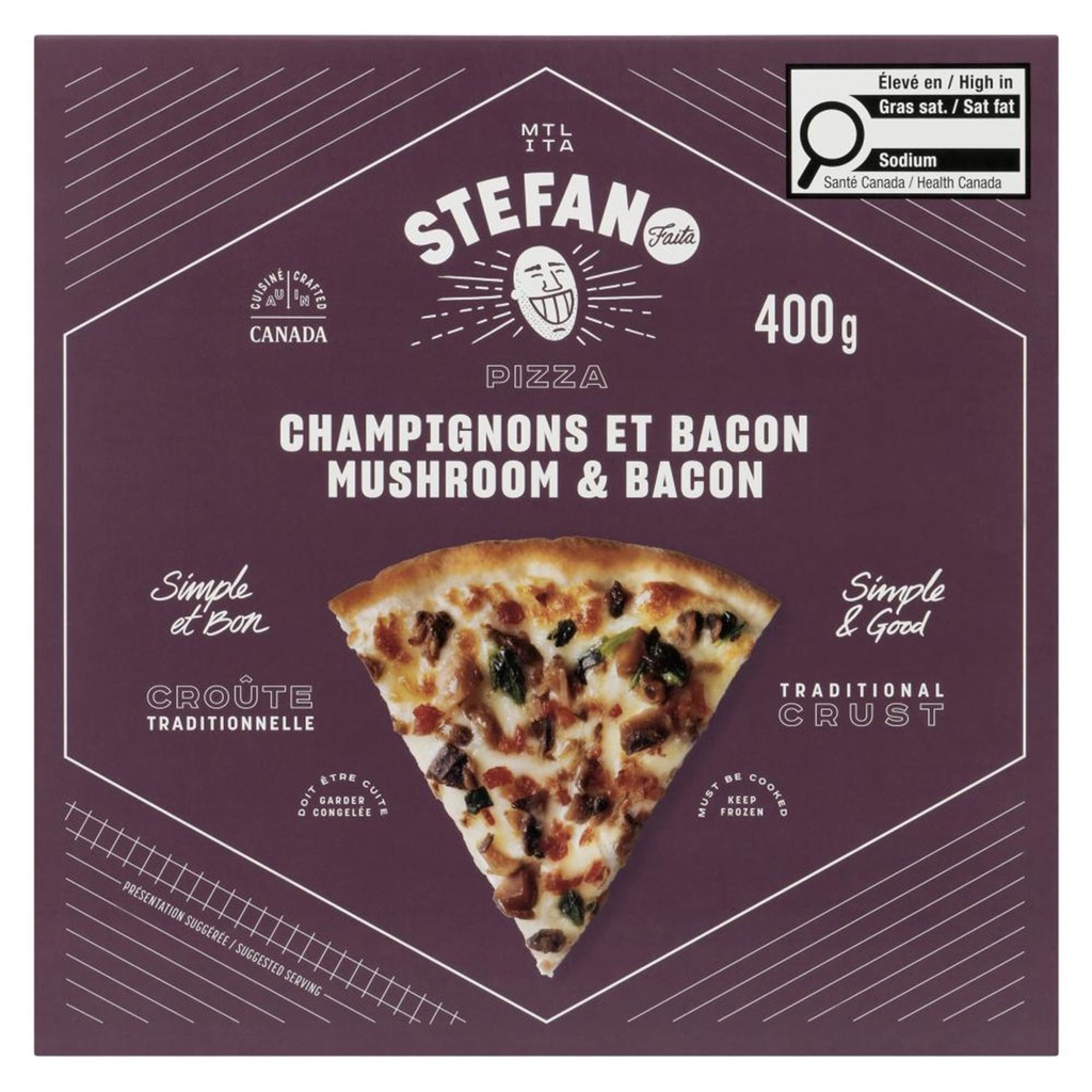 Stefano Faita Stefano Pizza Champignons et bacon surgelée 400g