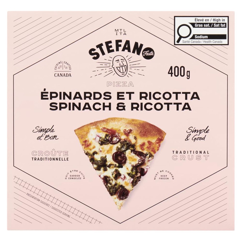 Stefano Faita Stefano Pizza Épinards et ricotta surgelée 400g