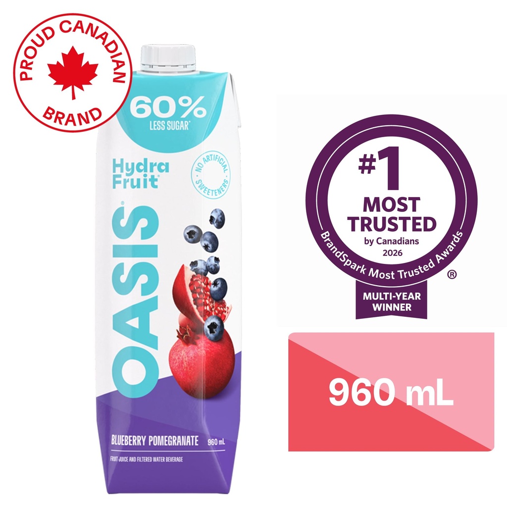 Oasis HydraFruit Bleuet Grenade 960 ml