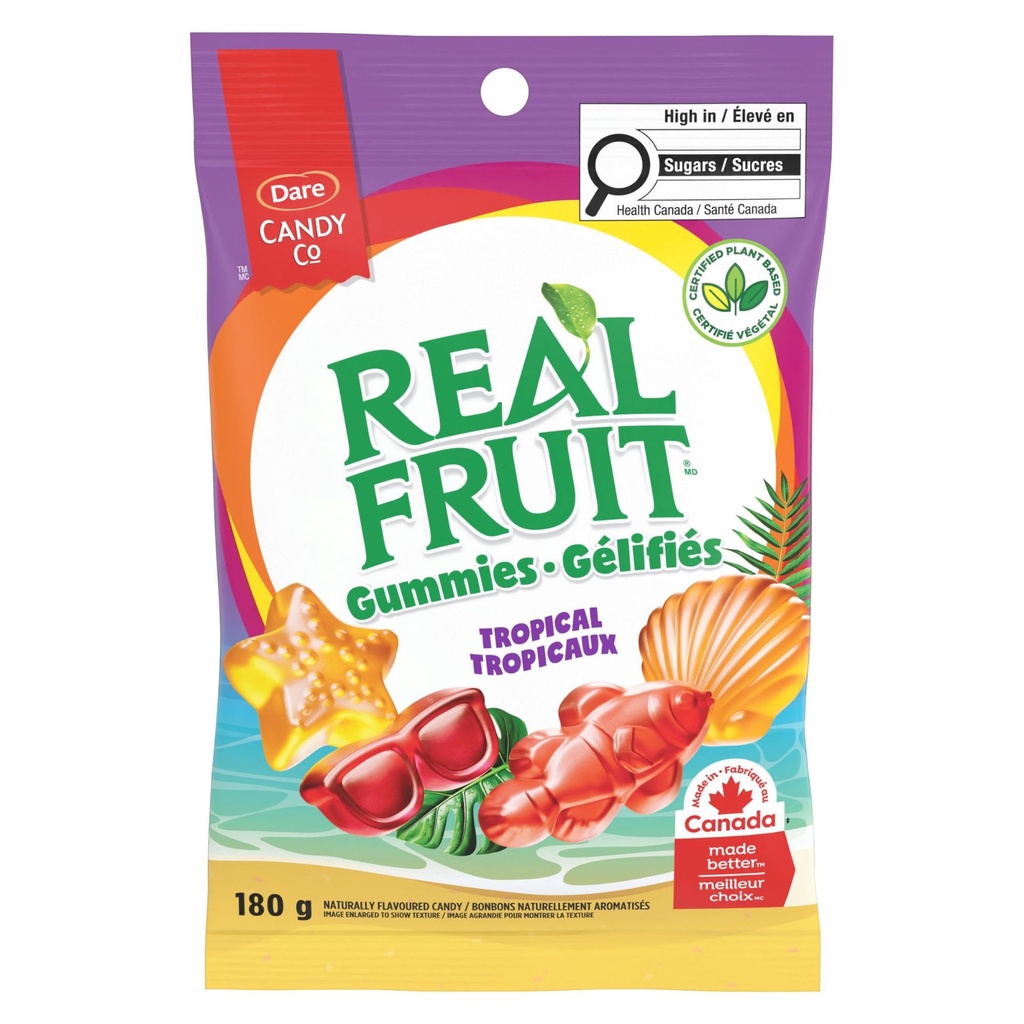 Dare REALFRUIT Tropicaux gélifiés, 180g