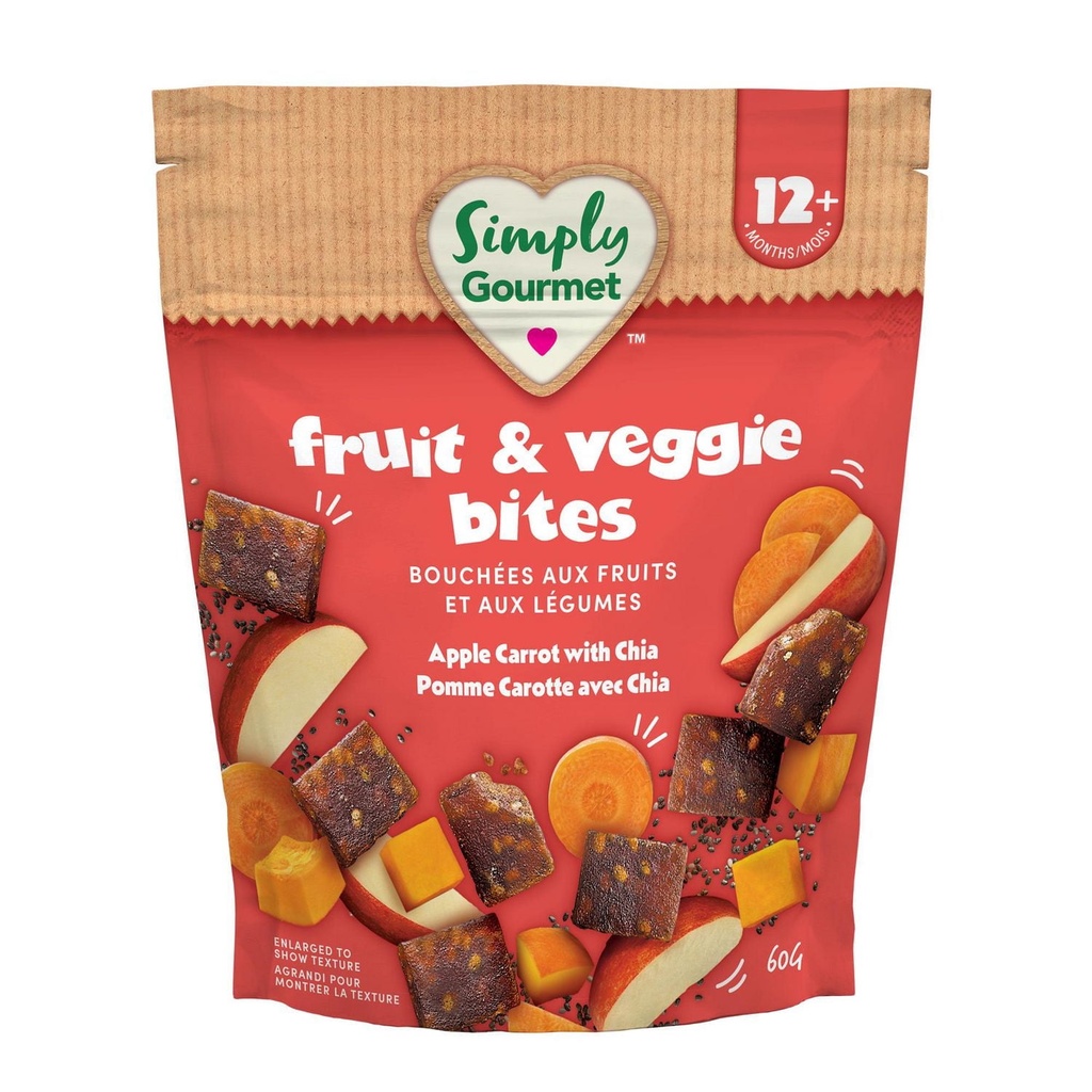 Baby Gourmet Bouchées Simply Gourmet pomme carotte avec chia