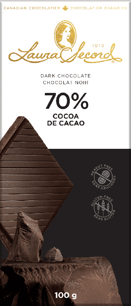 Laura Secord Barre de chocolat 70% Cacao 100g