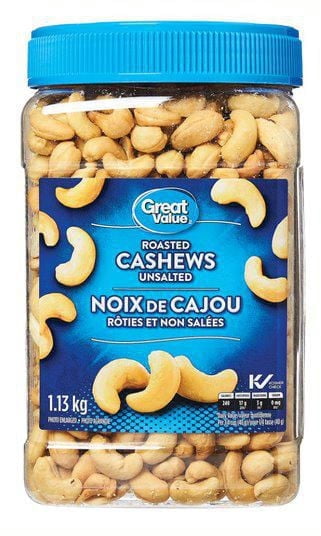 Great Value Noix de Cajou Rôties Non Salées 1.13kg
