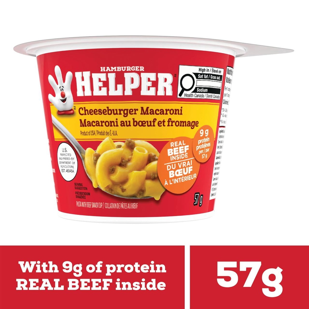 Hamburger Helper Micro-ondes bol de pates macaroni boeuf et fromage