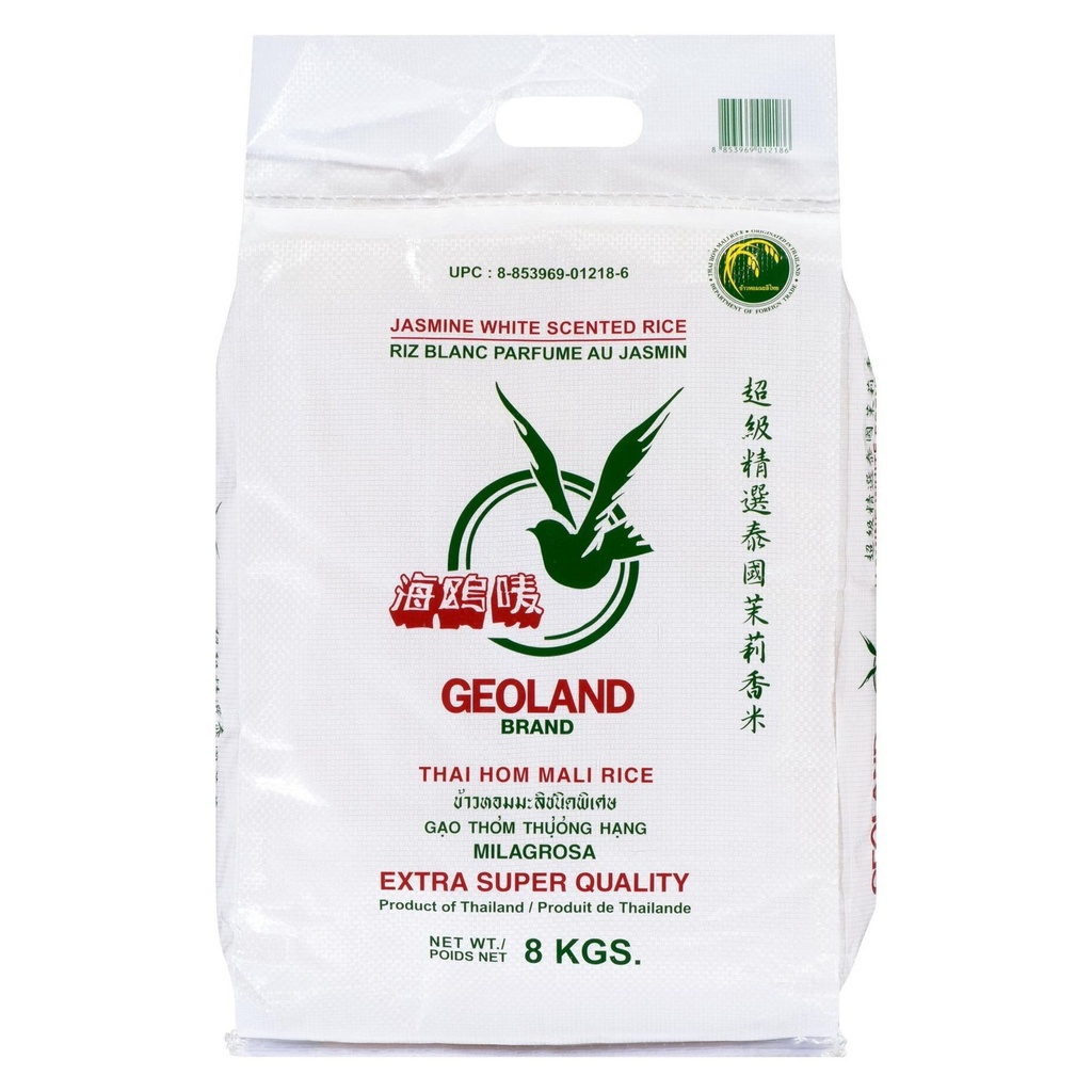 Geoland Riz parfumé au jasmin blanc 8kg