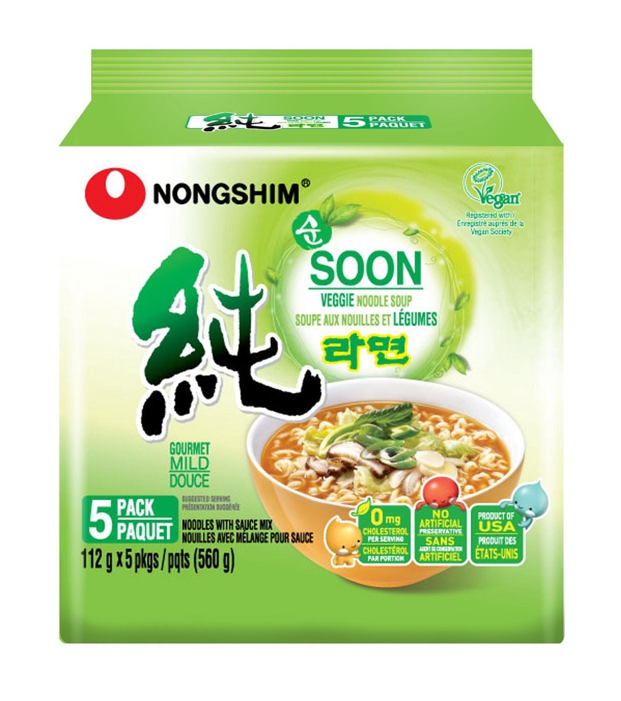 Nongshim Soon Veggie Soupe aux Nouilles