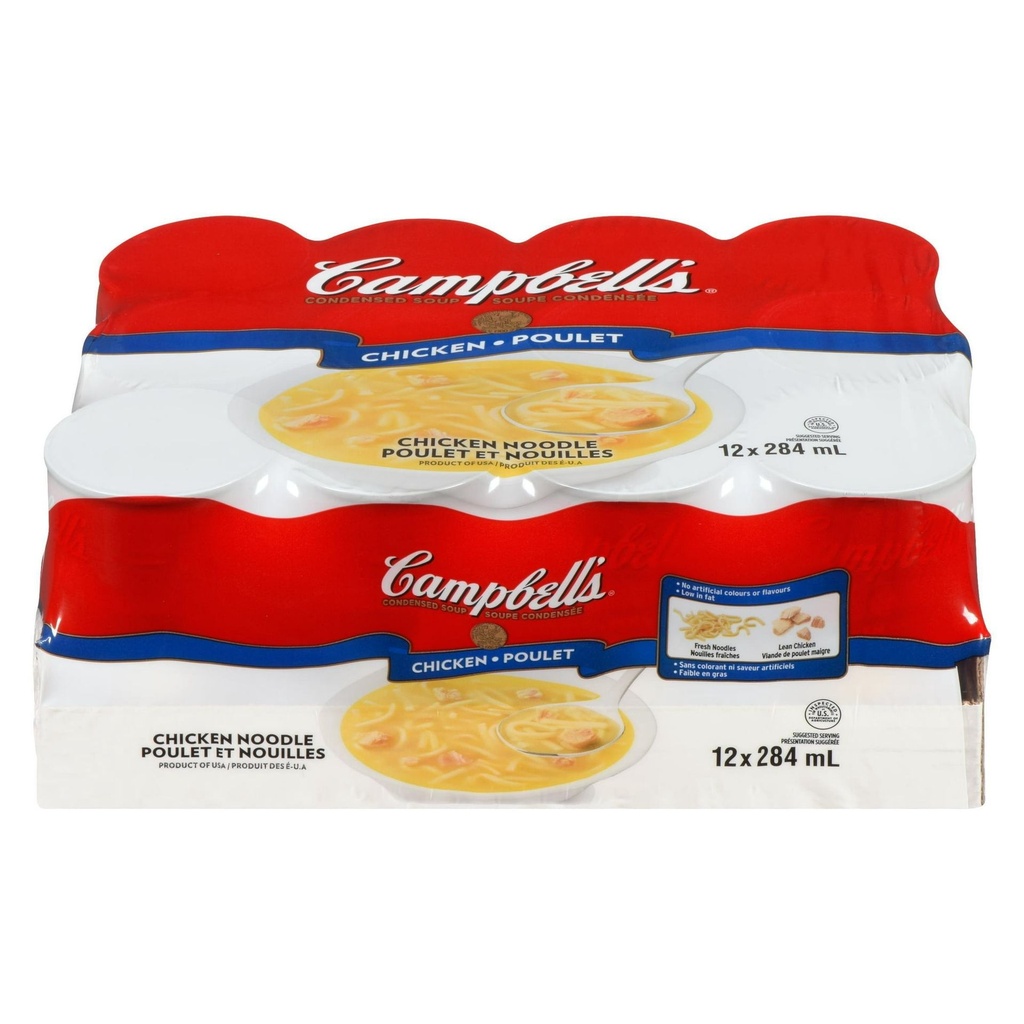 Soupe condensée Campbell'sMD, Poulet et nouilles, longue conservation (12 x 284 ml)