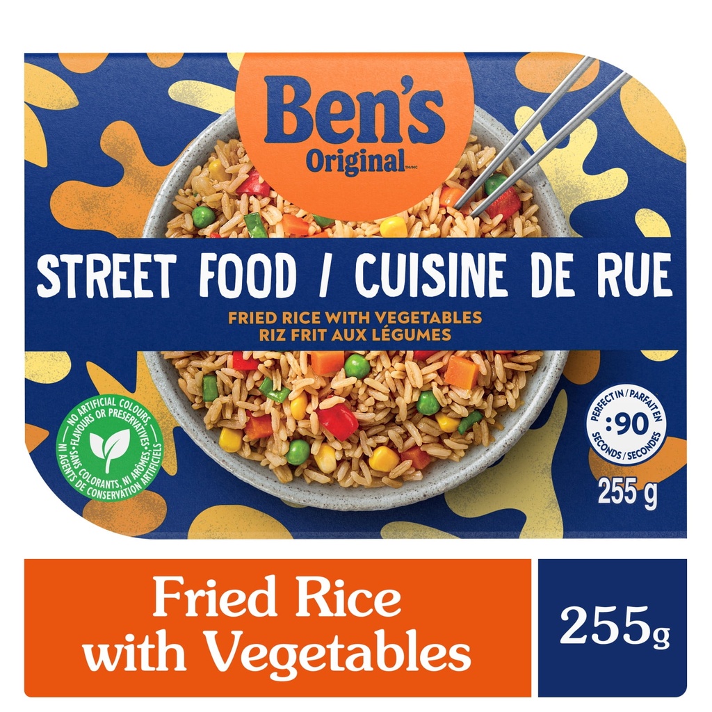 BEN'S ORIGINAL Cuisine de Rue Riz Frit aux Légumes, Plat Préparé, au Micro-ondes en 90 Secondes, 255 g