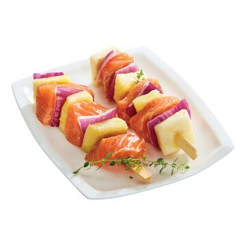 metrogo! Brochettes de saumon, ananas et oignon