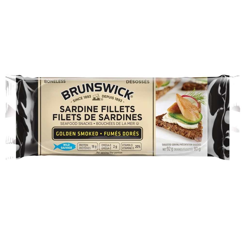 Filets de sardines Brunswick - fumées dorées