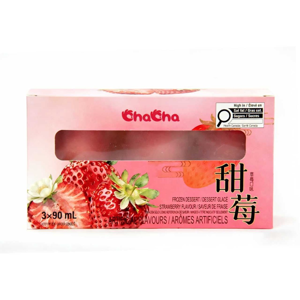 Dessert glacé ChaCha saveur fraise Dessert glacé ChaCha saveur fraise 90ml*3