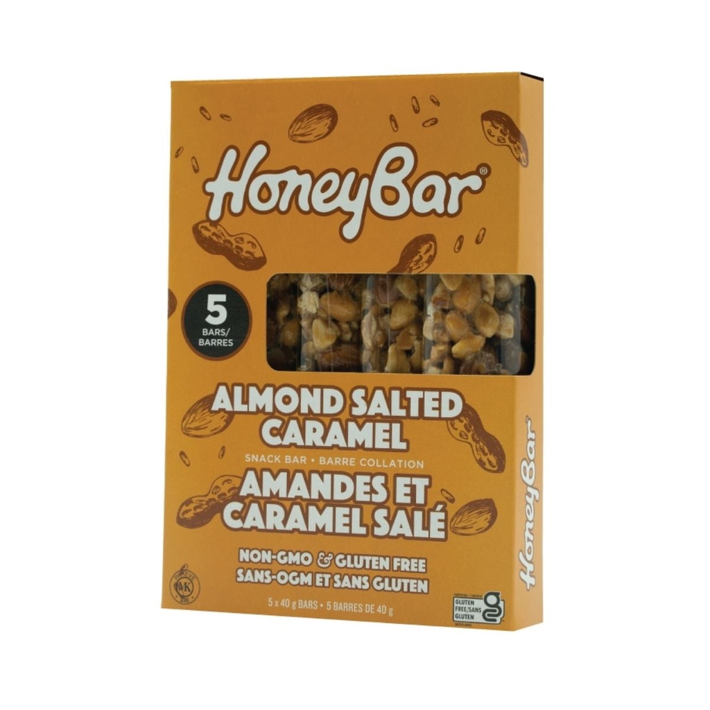 HoneyBar + Amandes et Caramel Sale + snack bars + 5 comptes