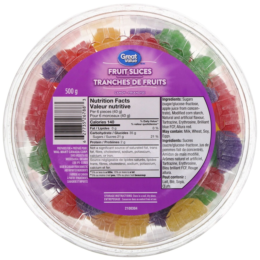 Tranches de fruits Great Value