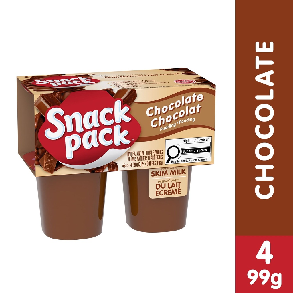 Snack Pack® Coupes de Pouding au Chocolat Boîte de 4 Coupes de Pouding
