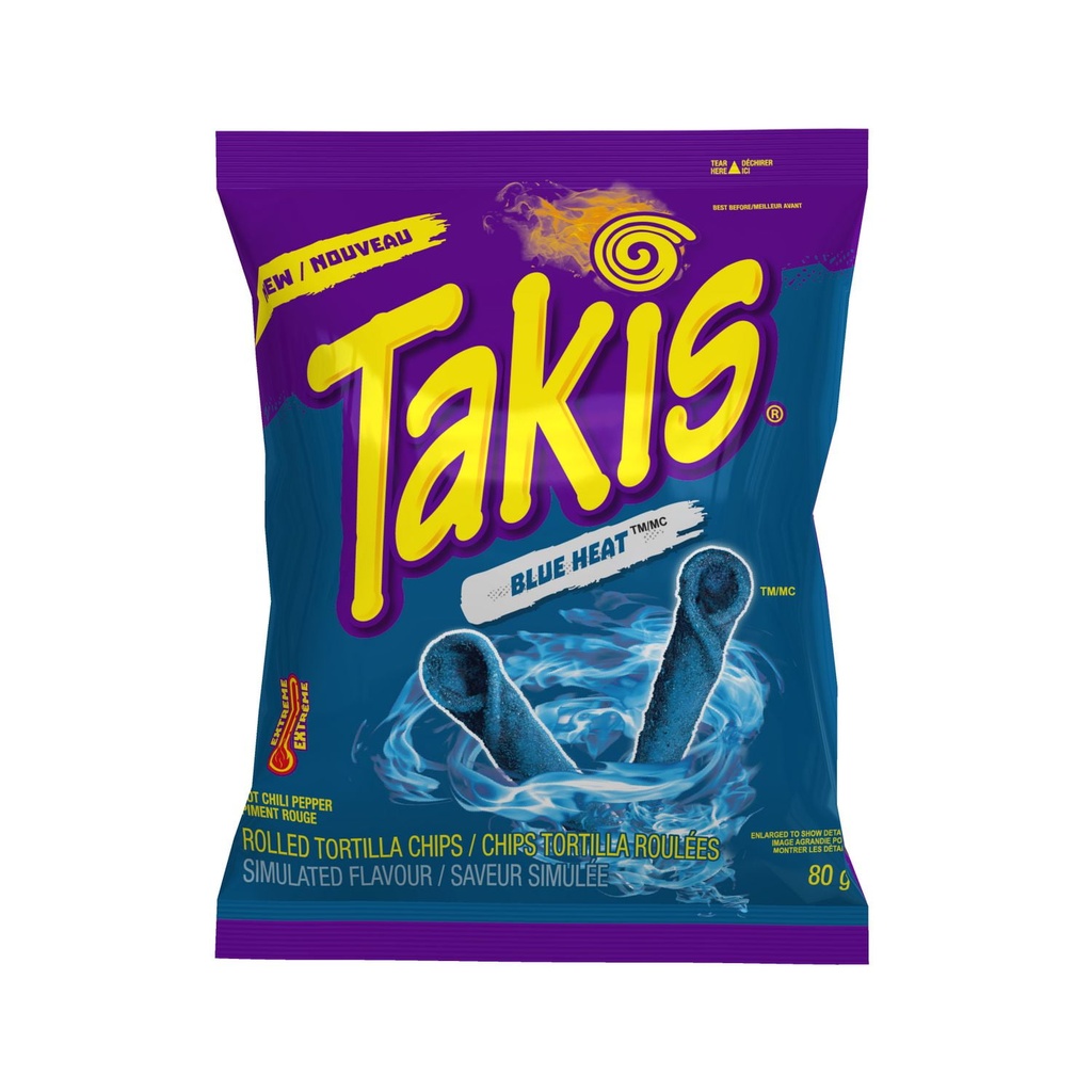 Chips tortilla roulées TakisMD Bleu brûlant™ (arôme artificiel)