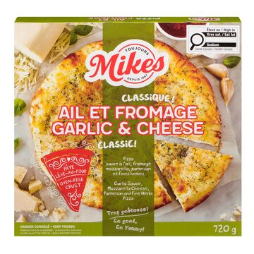 Pizza à l'ail et au fromage surgelée