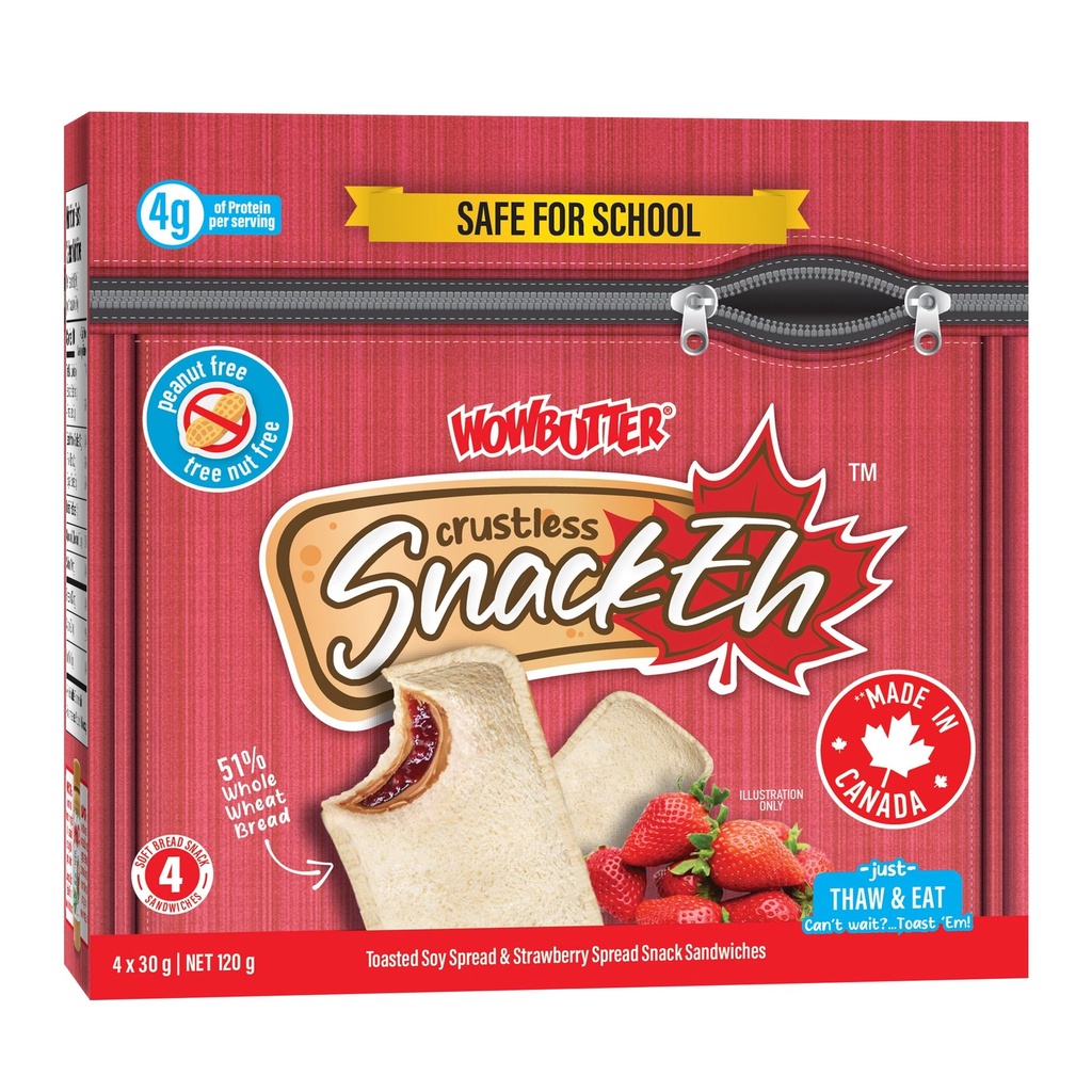 Sandwich à la Wowbutter et collation à la tartinade de fraises Fraise 4ct x 30g
