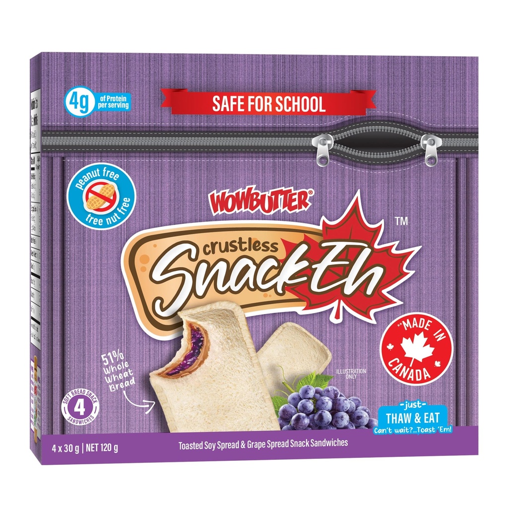 Sandwich à la Wowbutter et collation à la tartinade de raisin Raisin 4ct x 30g