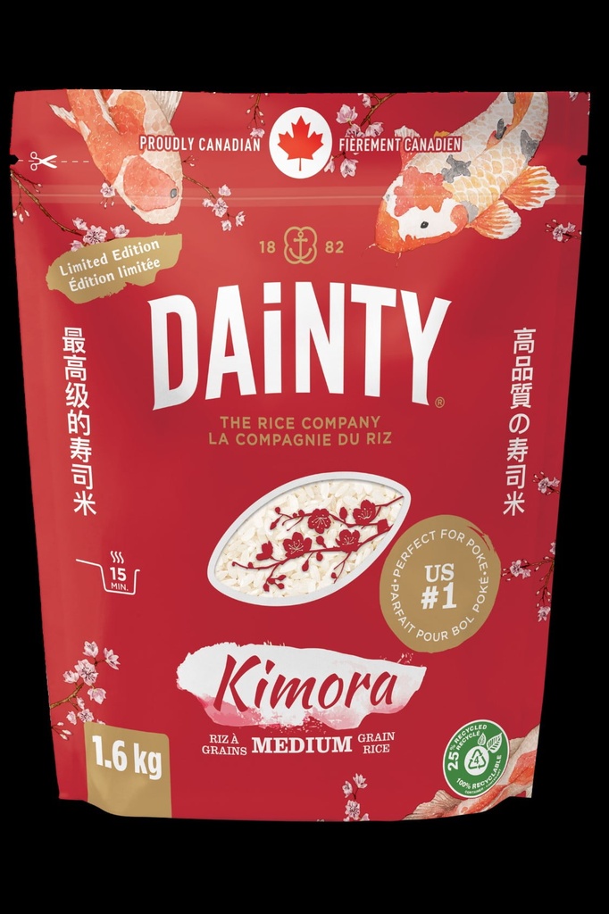 Kimora Riz à Grains Moyens de Dainty, 1,6kg