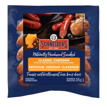 Saucisses fumées au fromage cheddar