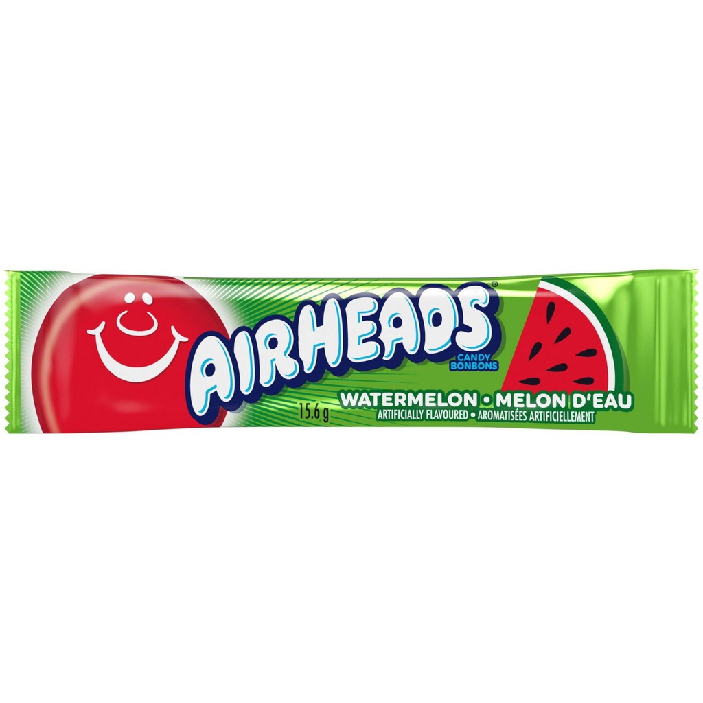 Barres Airheads, melon d’eau, emballées individuellement, 15,6g