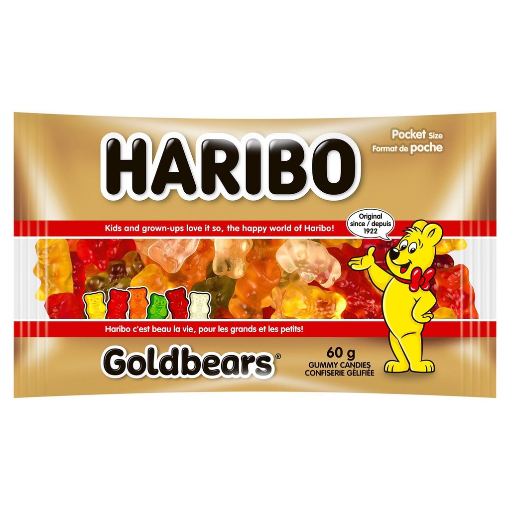 Haribo Goldbears, sachet format de poche, sans colorants artificiels