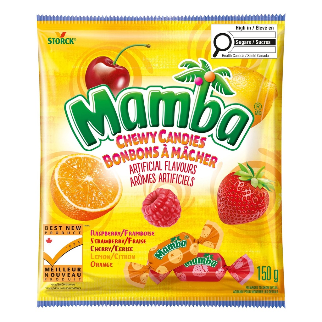 Mamba bonbons à mâcher fruités assortis