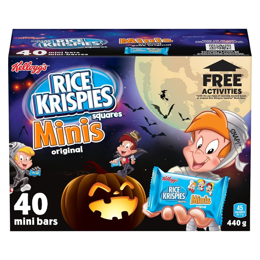 Kellogg's Rice Krispies 40 Unités Mini Barres de Céréales Carrées