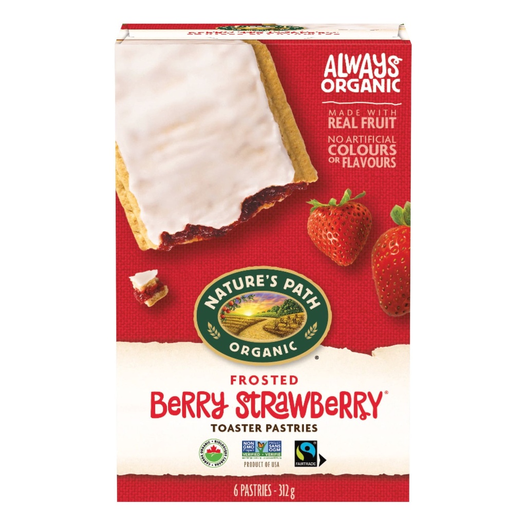 Tartelettes glacées certifiés biologiques et sans OGM Fraises Nature's Path boîte de 312 g