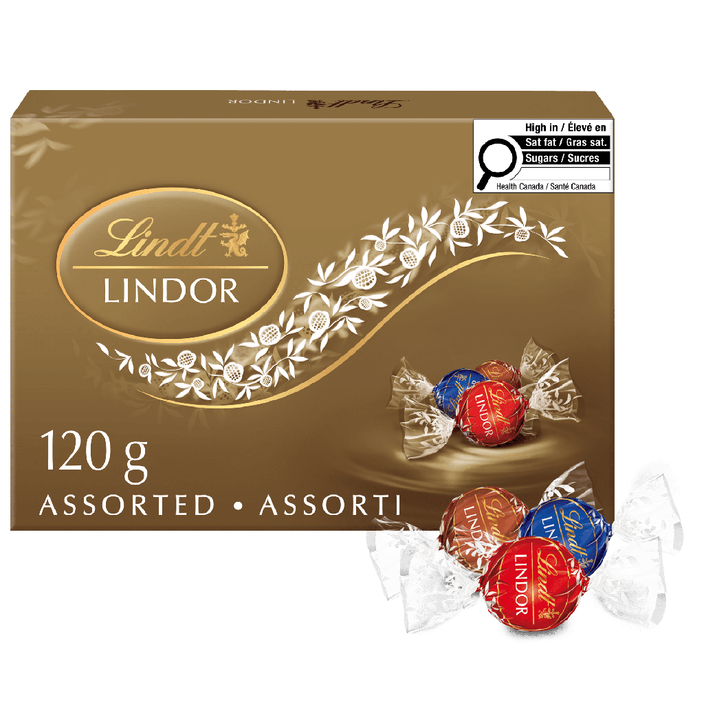 Truffes LINDOR assorties au chocolat noir et au lait de Lindt Boîte (120g)