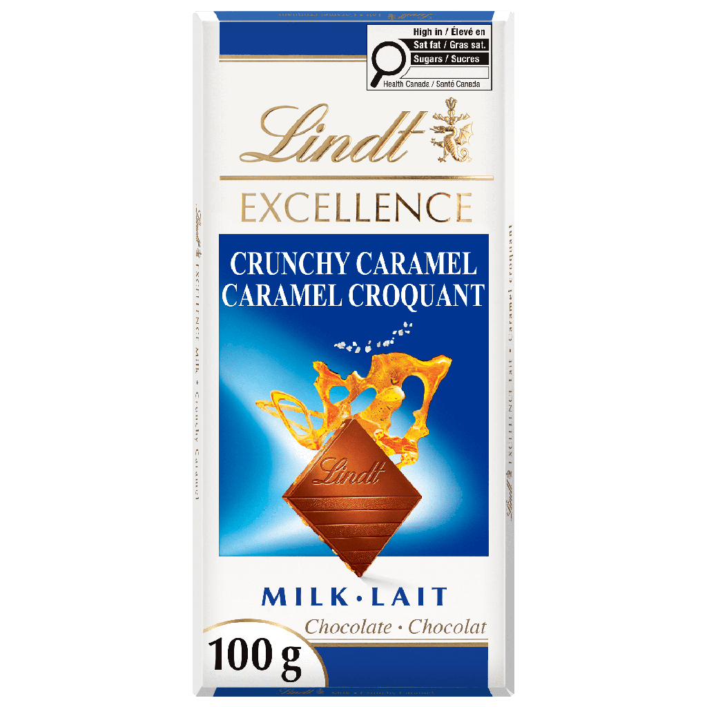 Chocolat au lait Lindt EXCELLENCE Caramel Croquant&nbsp;– Barre (100&nbsp;g)
