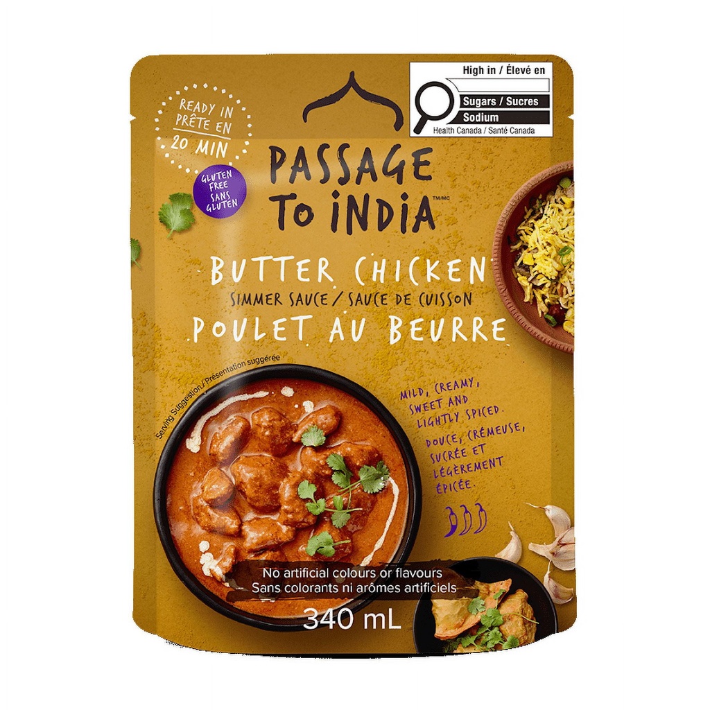 Passage Foods, Passage to India, Sauce Mijotée Poulet au Beurre, 340 ml