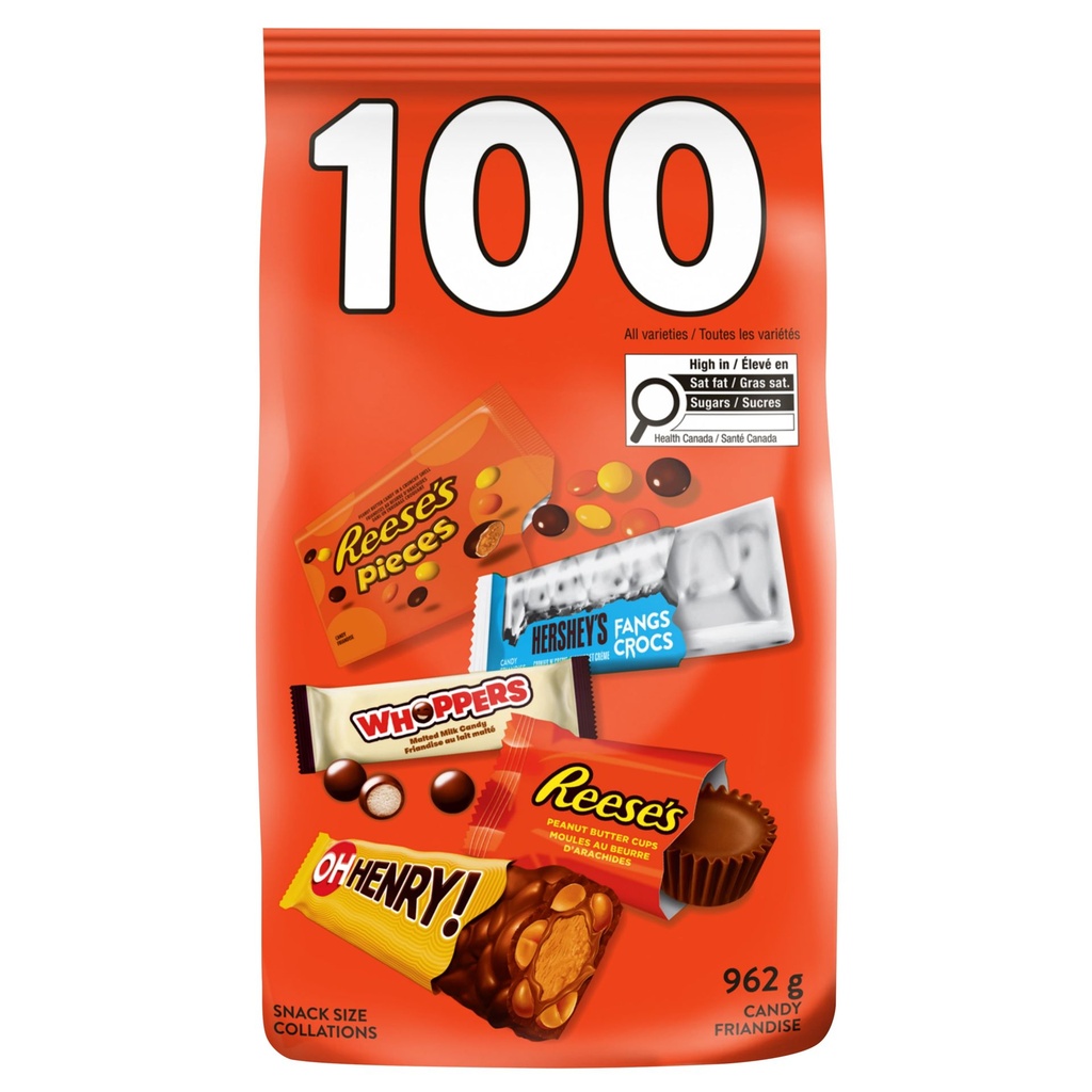 Hershey's 100 Unités de Chocolats Assortis Collations, 962g