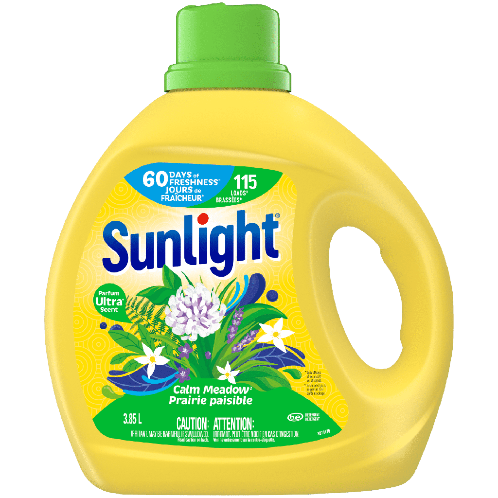 SunlightMD Prairie paisible – Détergent liquide 3,85 l, 115 brassées
