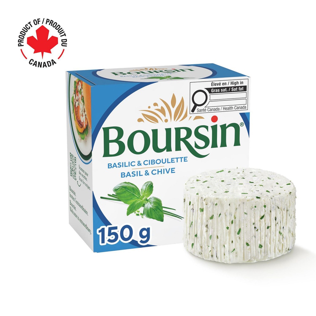 Boursin Basilic & Ciboulette, fromage à tartiner 150g