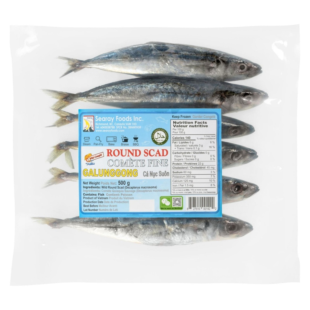 Searay Cométe Fine, Galunggong, Sauvage, Congelé, 500 g 500 g