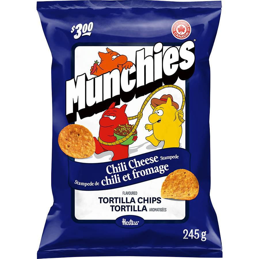 Munchies chips tortilla aromatisées Stampede de chili et fromage
