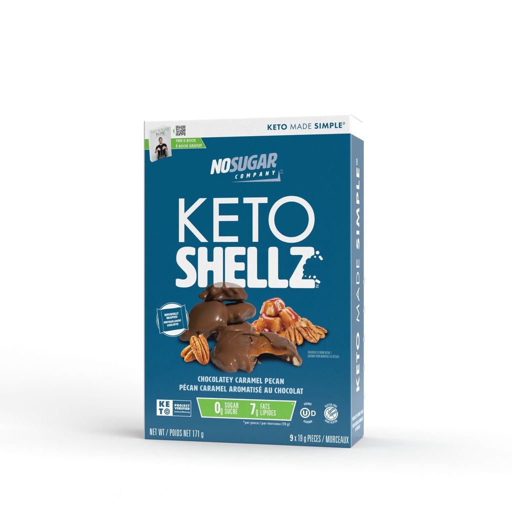 No Sugar Keto Shellz Pécan Caramel Aromatisé au Chocolat