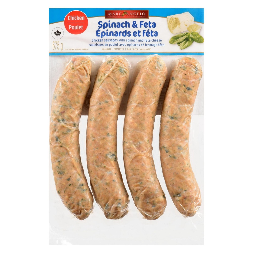 Marcangelo Saucisses de Poulet avec Épinards et Fromage Féta 679 g