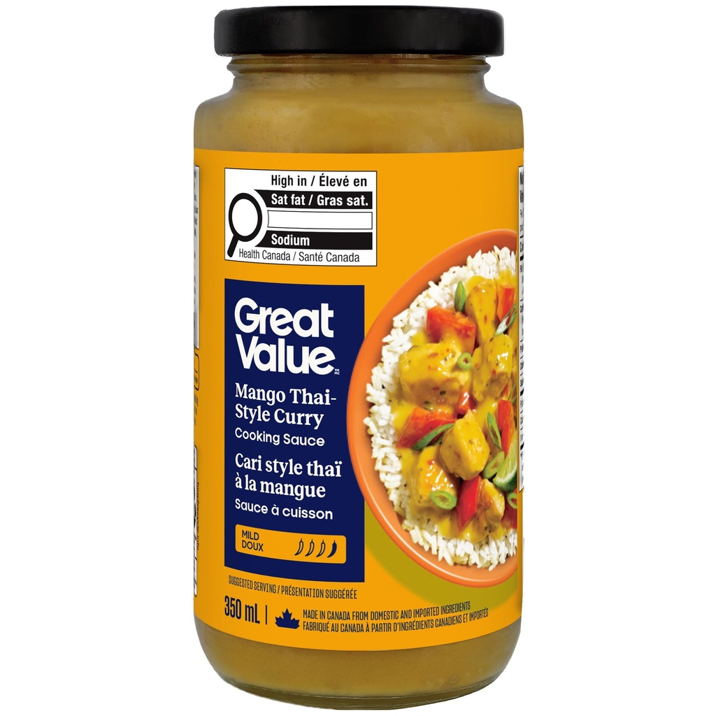 Sauce à cuisson Cari style thaï à la mangue Great Value