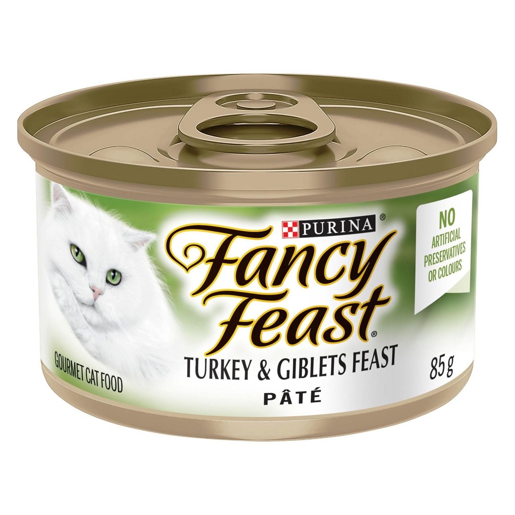 Purina Fancy Feast Pate Festin de Dinde et d'Abattis Nourriture pour Chats 85g